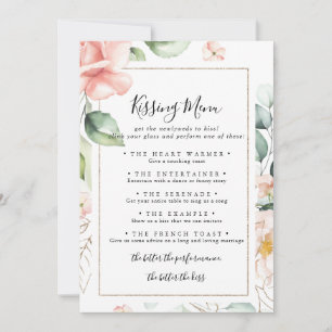 Carte de jeu Géométrique Mariage Gold Kissing Menu