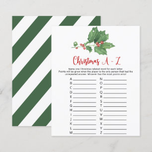 Carte de jeu Holly Wreath Christmas A-Z