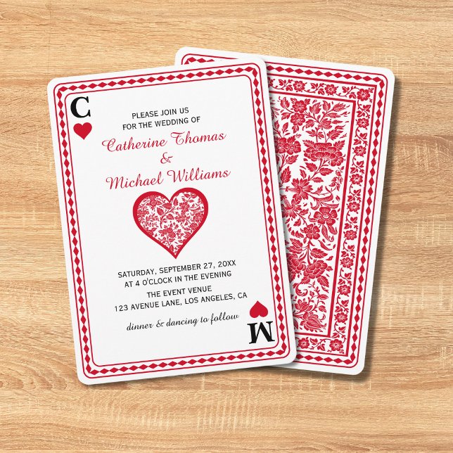 Carte de jeu Las Vegas Casino Mariage Monogrammé (Créateur téléchargé)