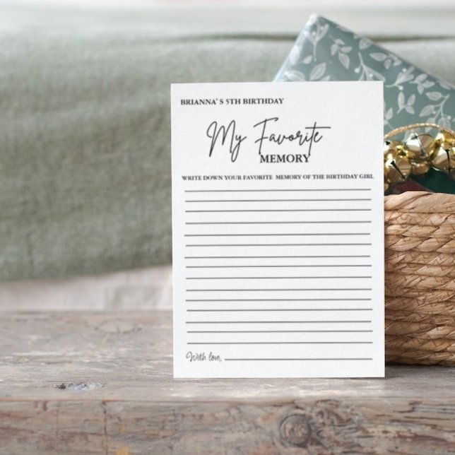 Carte de jeu moderne minimal Anniversaire Favori m (Créateur téléchargé)