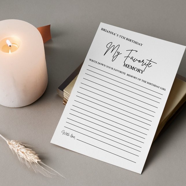 Carte de jeu moderne minimal Anniversaire Favori m (Créateur téléchargé)