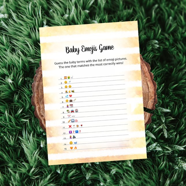 Carte de jeu photo Bébé Blanc Jaune Bébé Emoji (Créateur téléchargé)