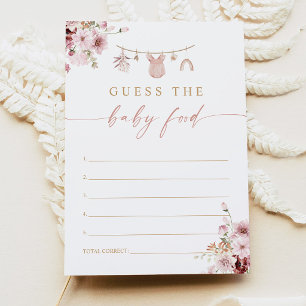 Carte de jeu pour Baby Shower de nourriture pour b