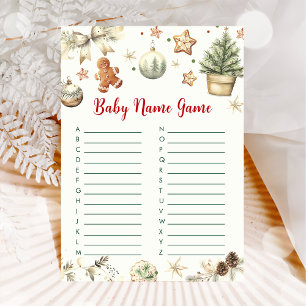 Carte de jeu pour baby shower sur le nom de bébé d