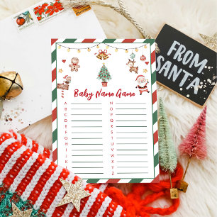 Carte de jeu pour la fête prénatale de bébé Santa 