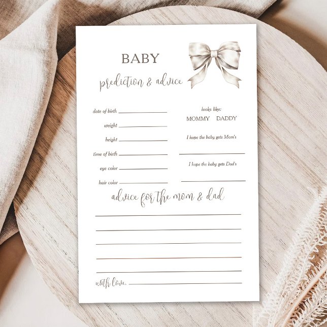 Carte de jeu prédiction et conseil pour bébé blanc (Créateur téléchargé)