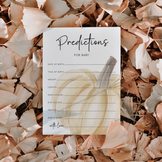 Carte de jeu Prédictions de Baby shower d'automne (Créateur téléchargé)