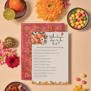 Carte de jeu "Qui connaît maman" pour Baby Shower 