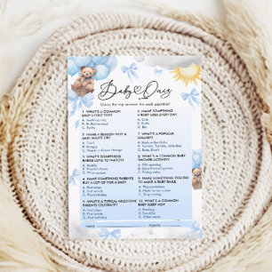 Carte de jeu Quiz baby shower