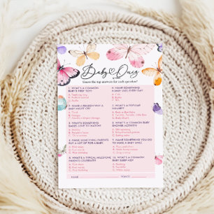 Carte de jeu Quiz baby shower