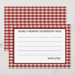 Carte de jeu Red White En vichy Anniversaire