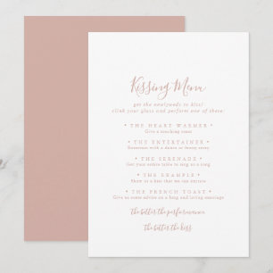 Carte de jeu rose Gold Mariage Kissing Menu