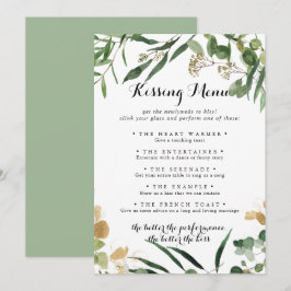 Carte de jeu Tropical Gold Green Mariage Kissing M