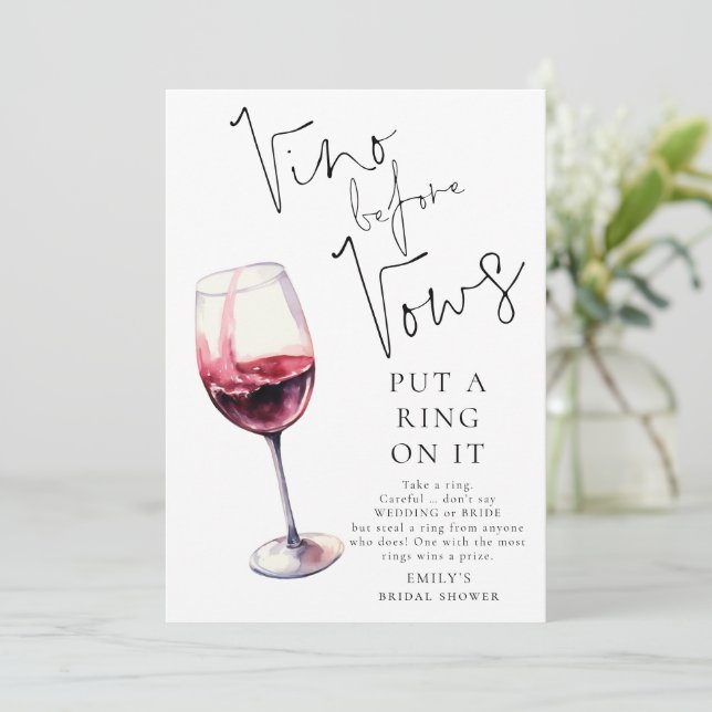 Carte de jeu Vino Avant Vows Ring Fête des mariées (Debout devant)
