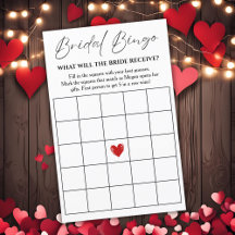 Carte de jeu Wedding shower classique de bingo nup