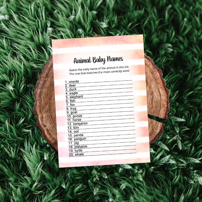 Carte de jeu White Bunny Coral Animal Baby Names (Créateur téléchargé)