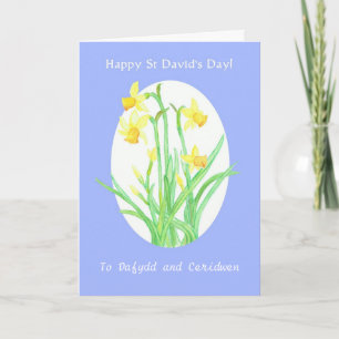 Carte de jonquilles du jour de St David avant fait