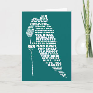 Carte de joueur de hockey en art textuel