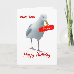 Carte de jour d'anniversaire de mouette toute