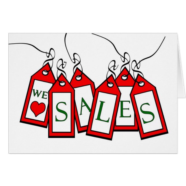 Carte de jour de boxe de Couple, We Love Sales (Devant horizontal)