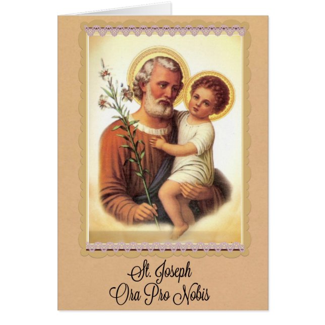 Carte de jour de fête de St Joseph (Devant)