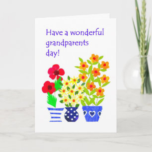 Carte de jour de grands-parents - flower power