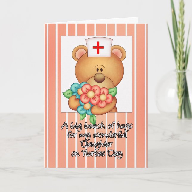 Carte de jour de la fille infirmière avec infirmiè (Devant)