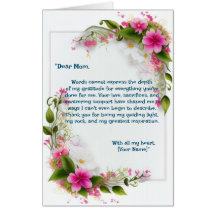 Carte de jour de la mère "From the Bas of My Heart