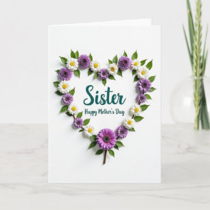 Carte de jour de la sœur à motif Chevron Floral