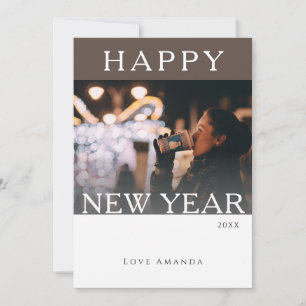 Carte de Jour de l'An Photo Minimal