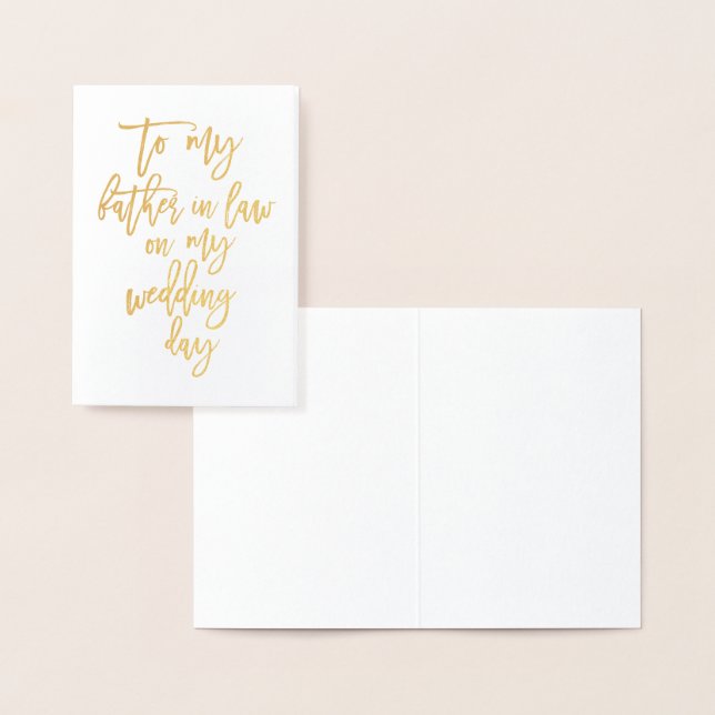 Carte de jour de mariage Gold Foil à mon père en d (Affichage)