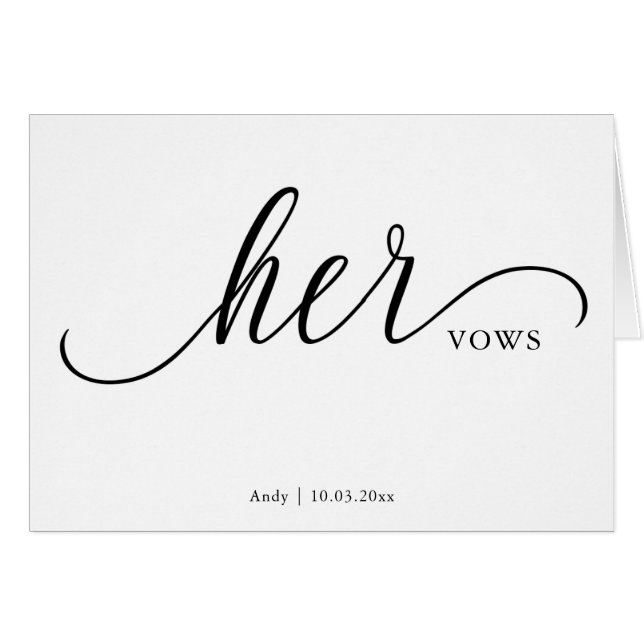 Carte de jour de mariage personnalisée de ses Vows (Devant horizontal)