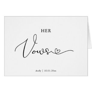 Carte de jour de mariage personnalisée de ses Vows