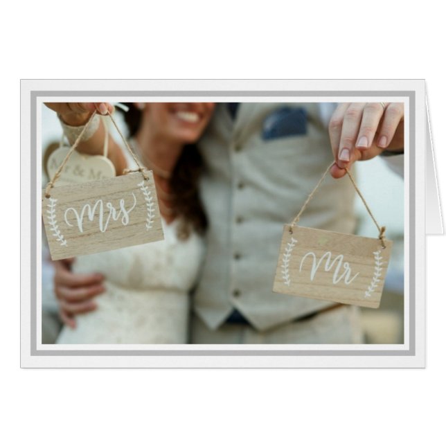 Carte de jour de mariage Personnaliser - M. & Mme (Devant horizontal)