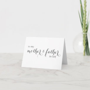 Carte de jour de mariage pour beaux-parents