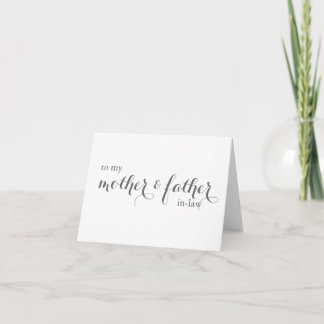 Carte de jour de mariage pour beaux-parents