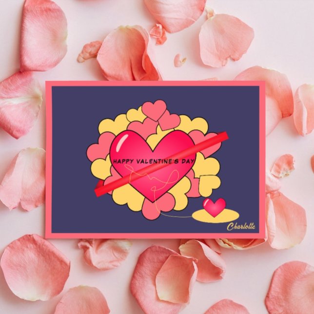 Carte de jour de Saint-Valentin Pink Heart (Créateur téléchargé)