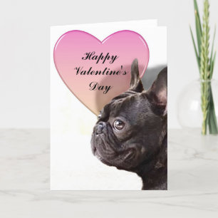 Carte de jour de Valentines de bouledogue français