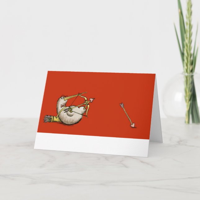 Carte de jour de Valentines de cupidon de kiwi (Devant)