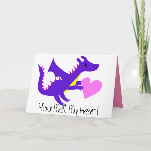 Carte de jour de Vallentines de Dragon Cute (Devant)