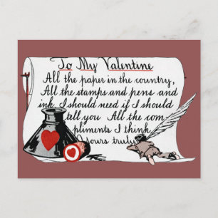 CARTE DE JOUR DE vintage VALENTINE
