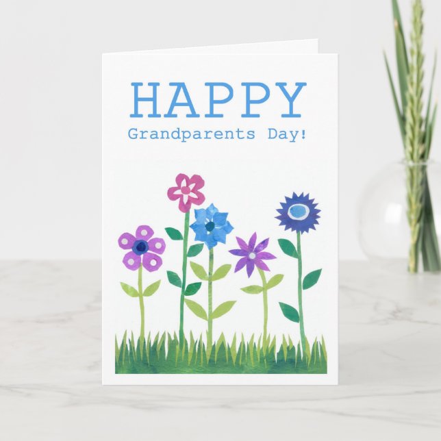 Carte de jour des grands-parents - Flower Power (Devant)