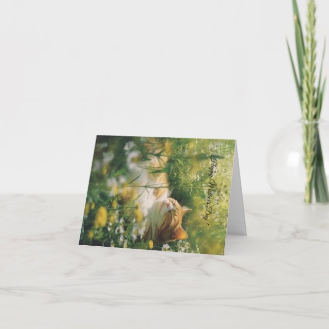 Carte de jour des mères florales de chat personnal (Devant)