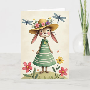 Carte de Jour d'Été Bunny Blooms