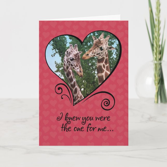 Carte de jour Funny Giraffes Valentines (Devant)