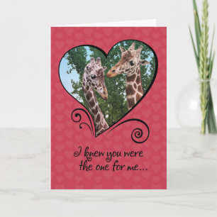 Carte de jour Funny Giraffes Valentines