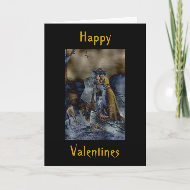 Carte de jour gothique vintage Valentines (Devant)