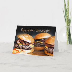 Carte de jour Hamburger Valentines pour lui,