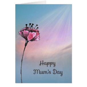 Carte de jour maman avec Pastel Sky & Cranberry Fl