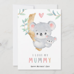 Carte de jour maman ours mignonne mère   adorable 